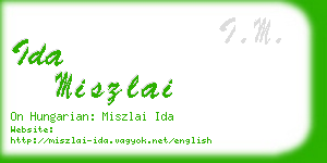 ida miszlai business card